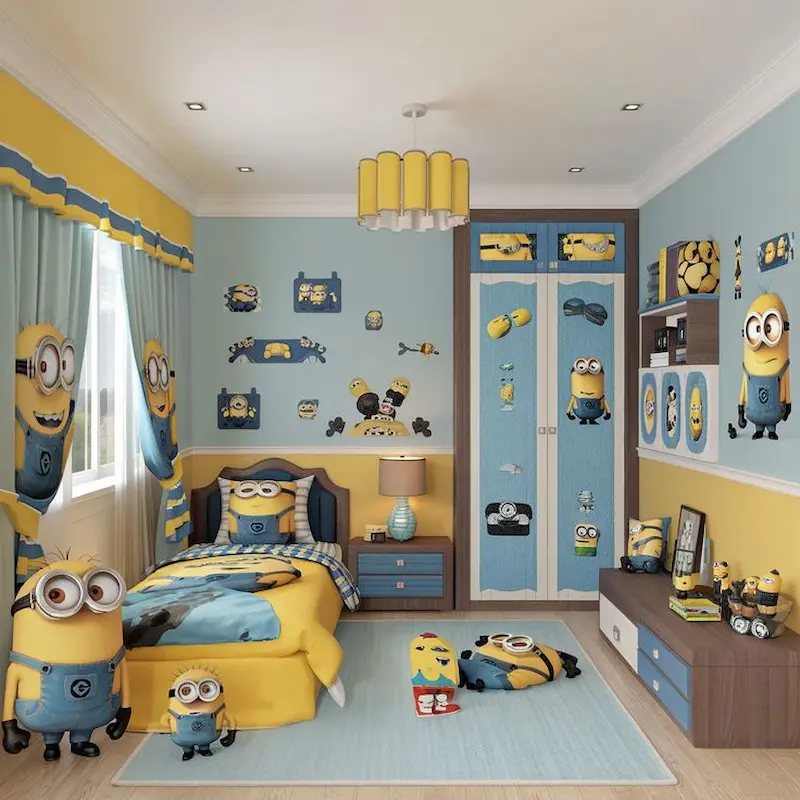 cách trang trí phòng ngủ Minions