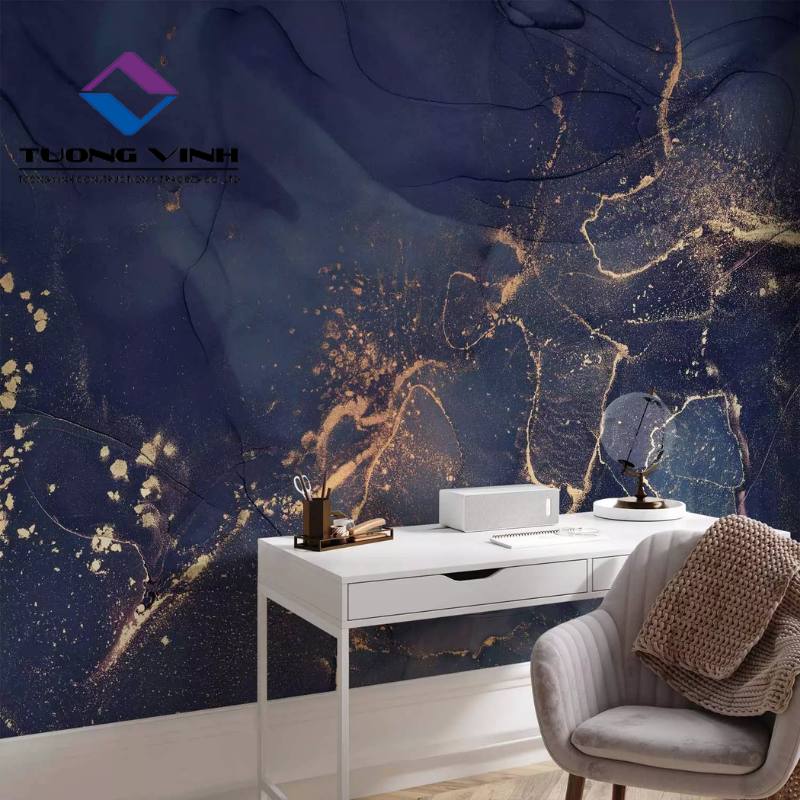Giấy Dán Tường Xanh Navy