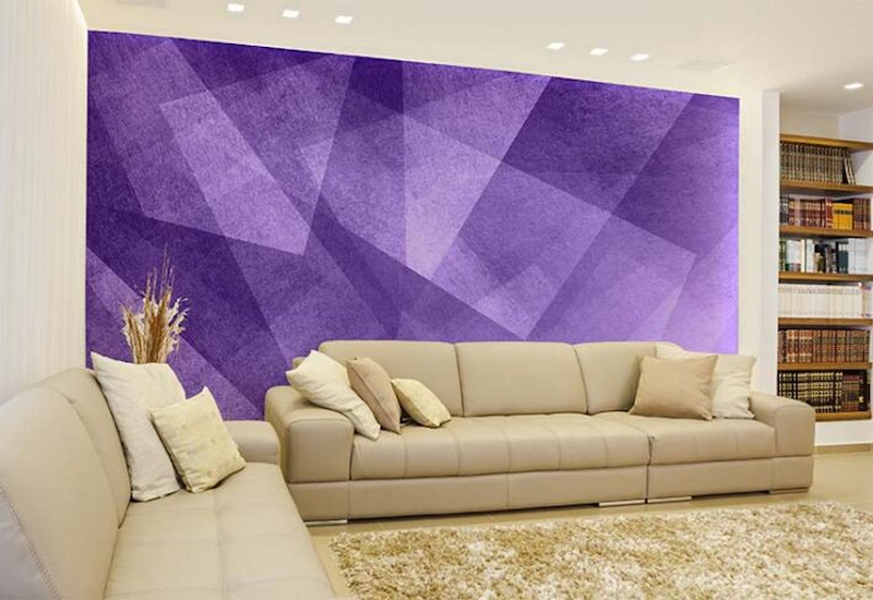 Giấy dán tường màu tím 3D