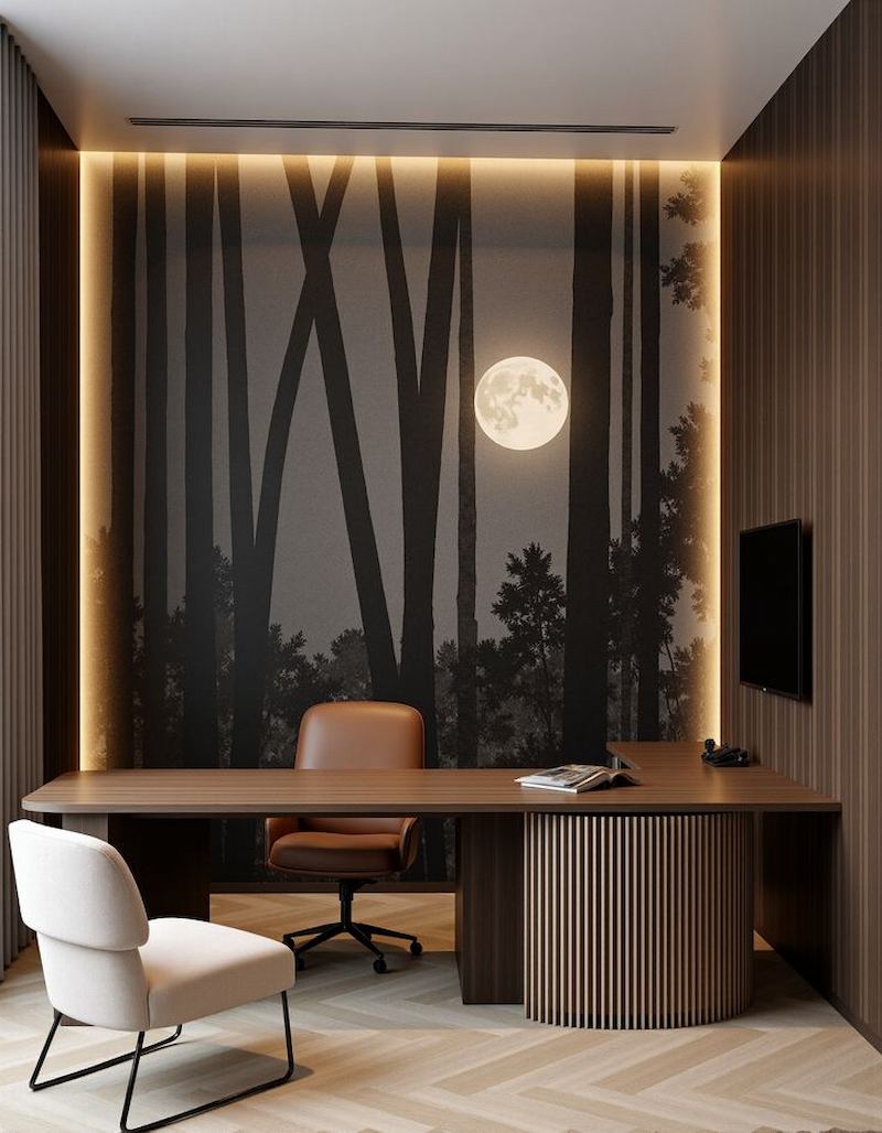 Sử dụng giấy dán tường 3d hoặc giả vật liệu Sử dụng giấy dán tường 3d hoặc giả vật liệu