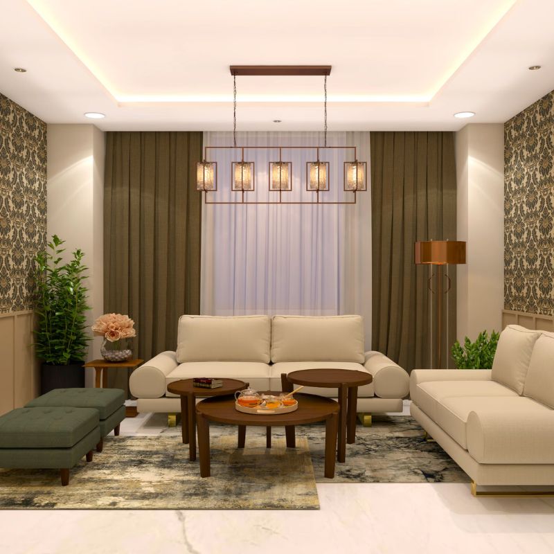 chất liệu Giấy dán tường màu nâu vàng