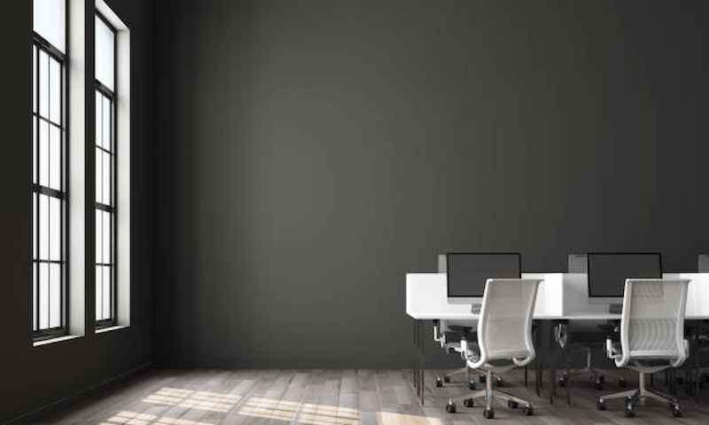 Giấy dán tường màu xám trơn cho phòng làm việc