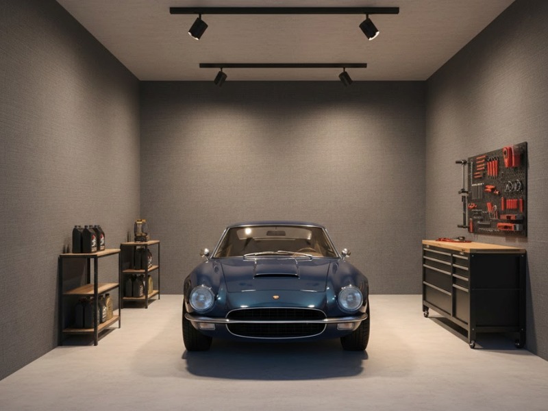 giấy dán tường Gara ô tô