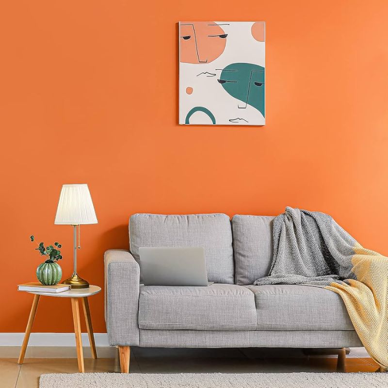 Giấy Dán Tường Màu Cam Trơn