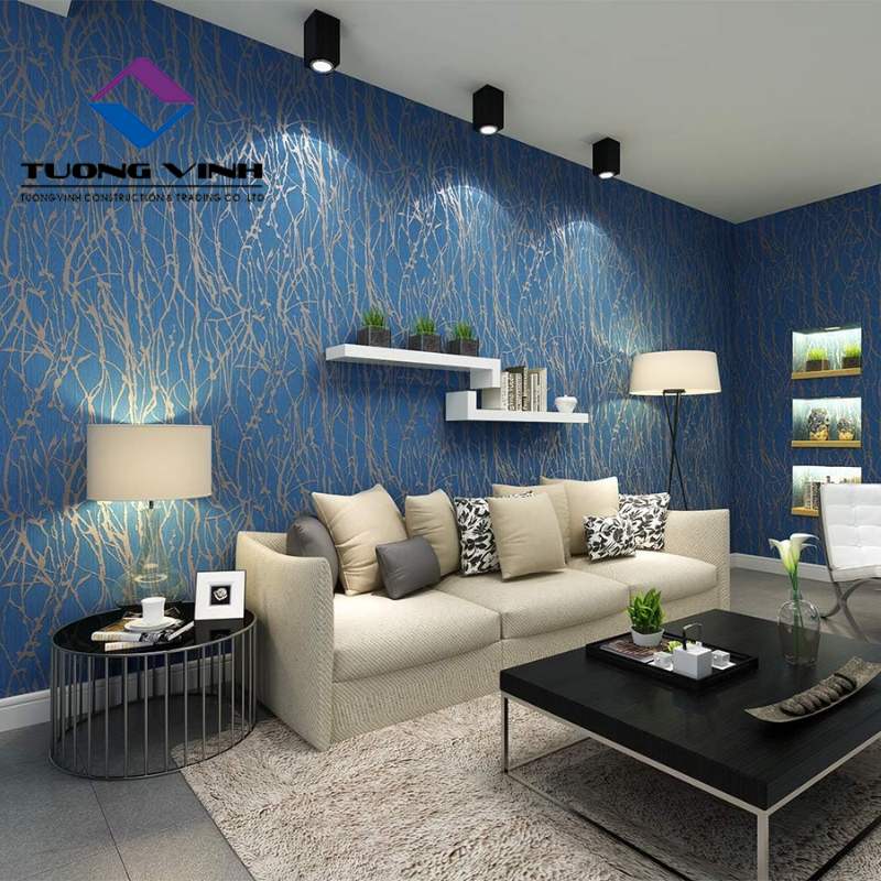 Giấy Dán Tường Màu Xanh Dương