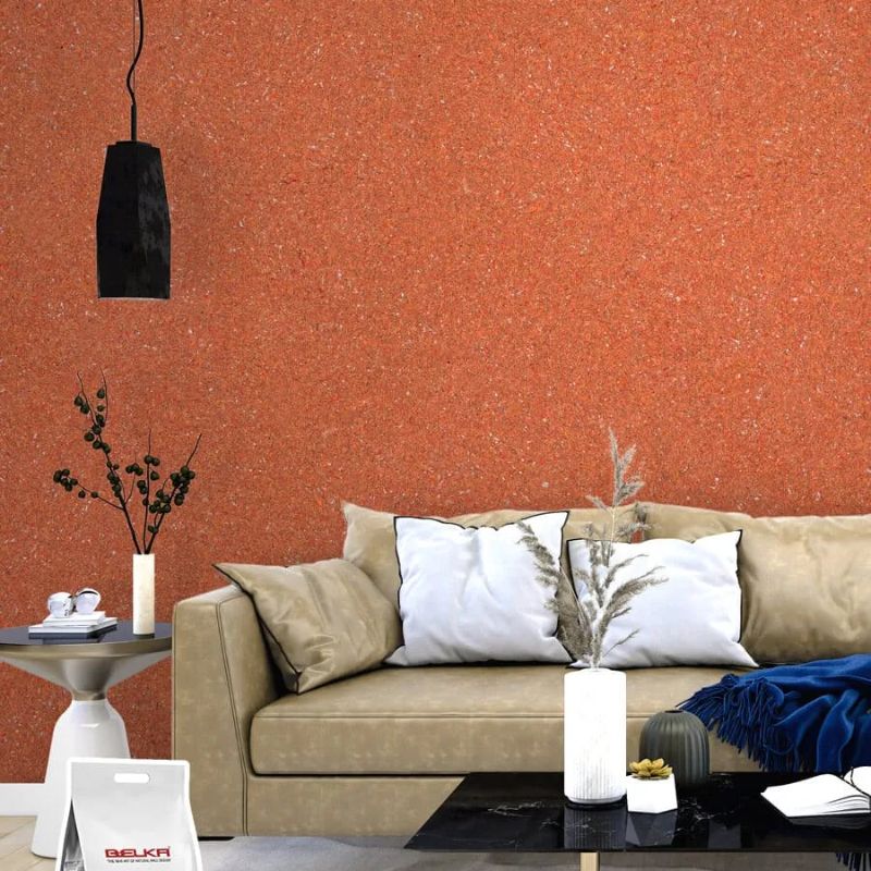 Mẫu Giấy Dán Tường Màu Cam Ánh Kim