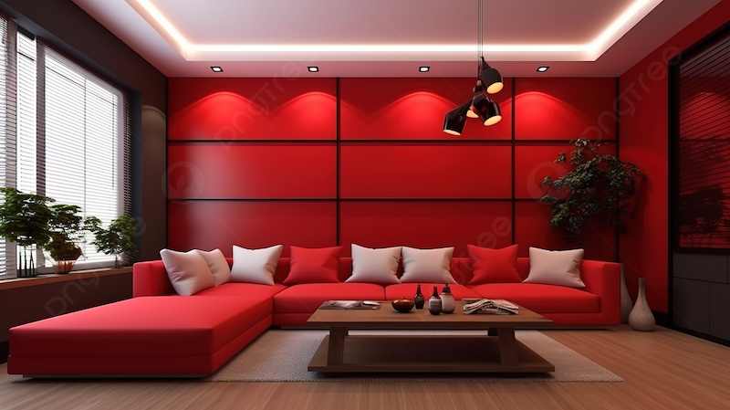 giấy dán tường màu đỏ