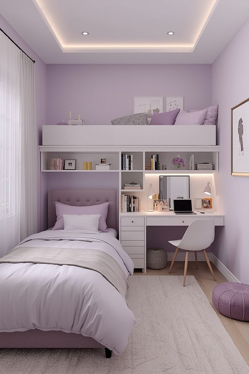 Giấy dán tường màu tím nhạt