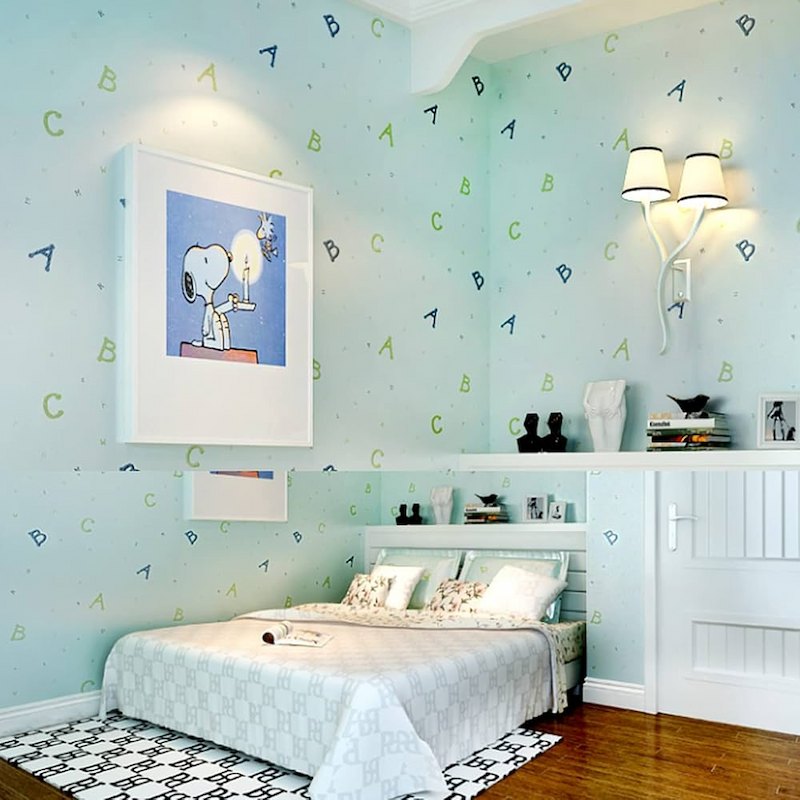 giấy dán tường màu xanh