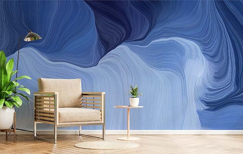 giấy dán tường màu xanh