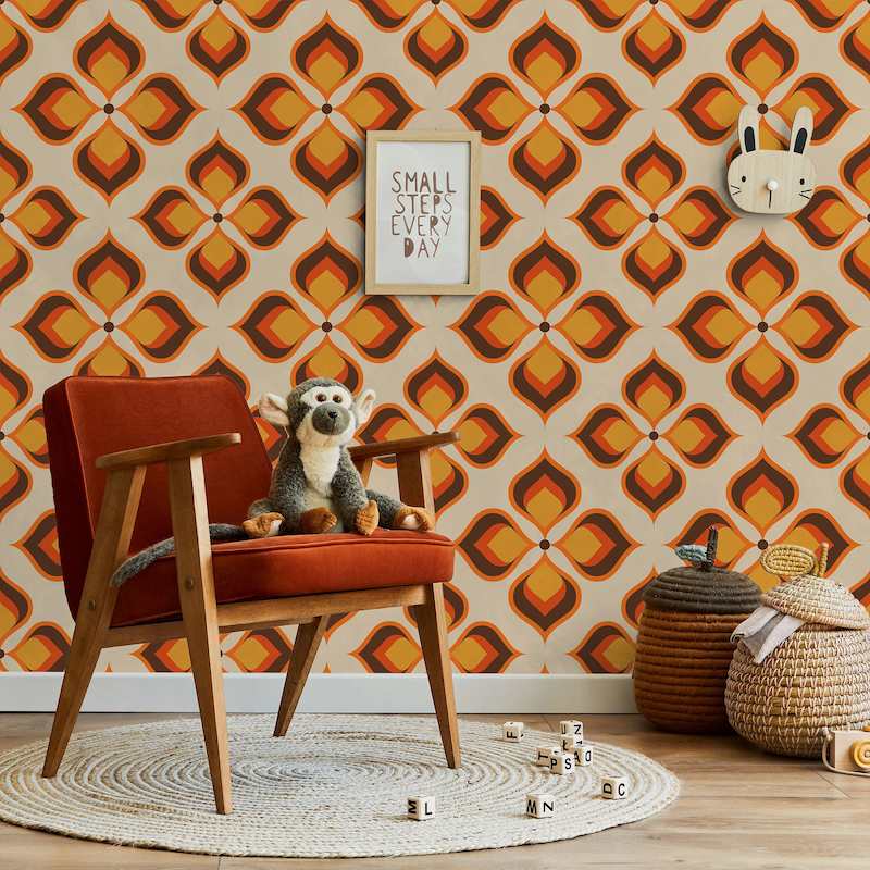 giấy dán tường màu cam