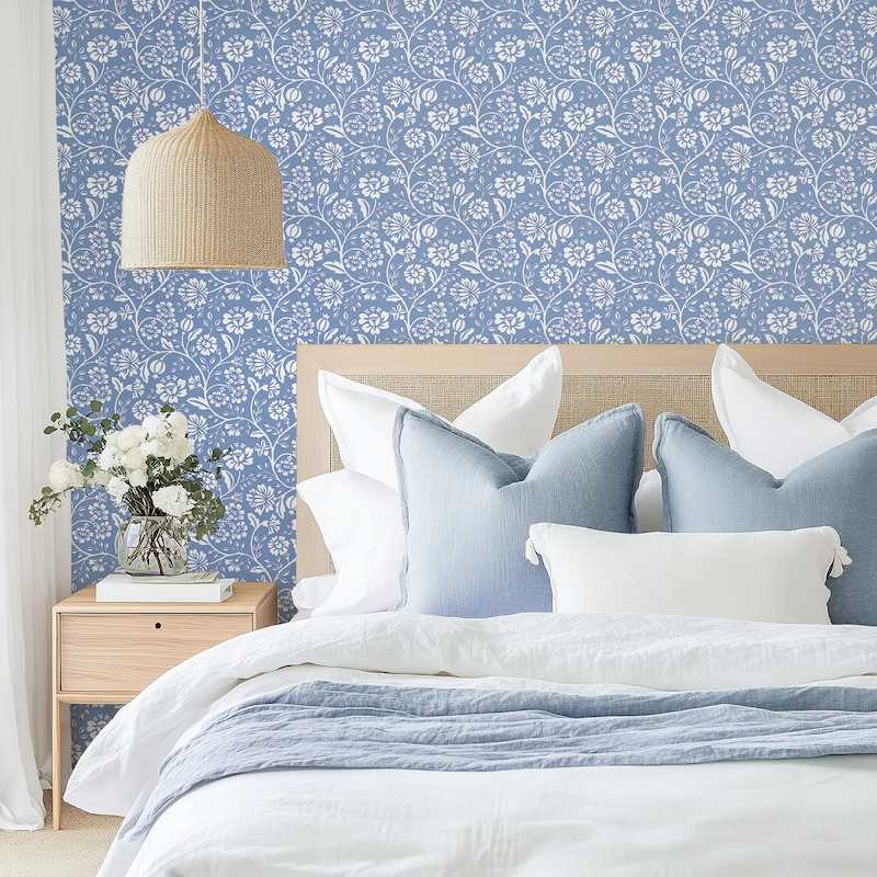 giấy dán tường màu xanh