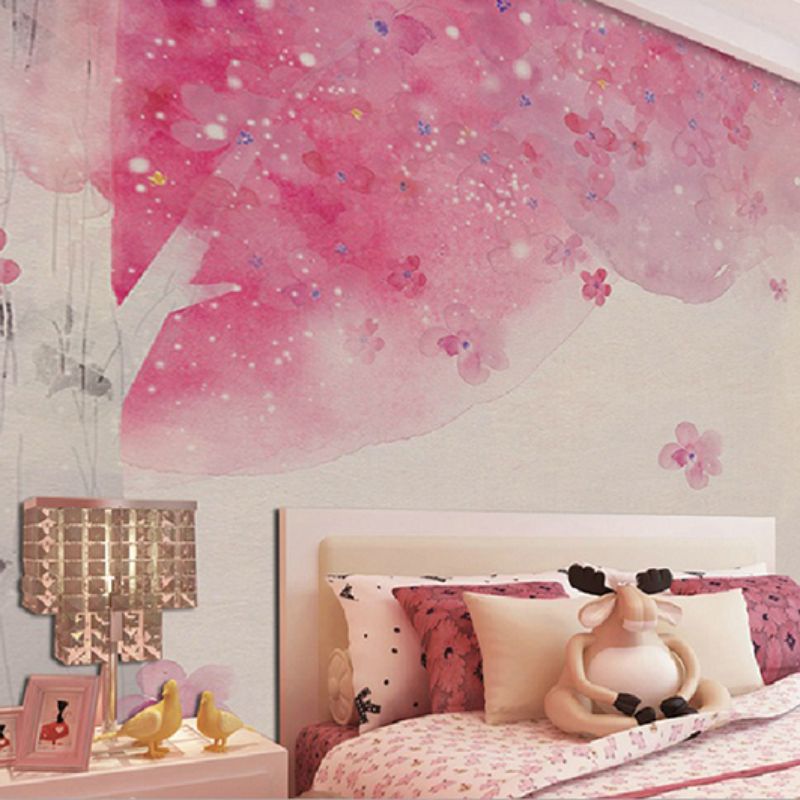 Giấy Dán Tường 3D Màu Hồng