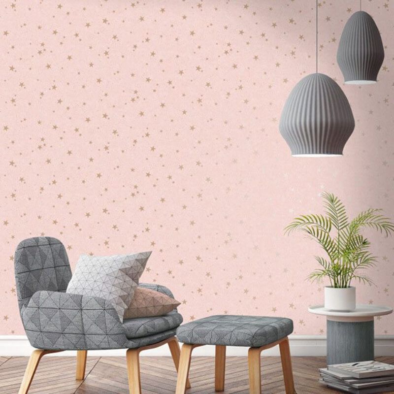 Giấy Dán Tường 3D Màu Hồng