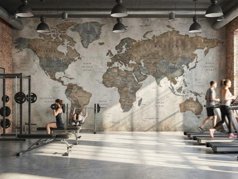 Mẫu 6: Bản đồ thế giới cách điệu