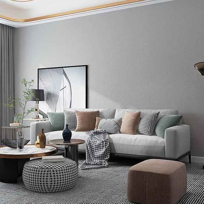 Giấy Dán Tường Màu Xám Nhám