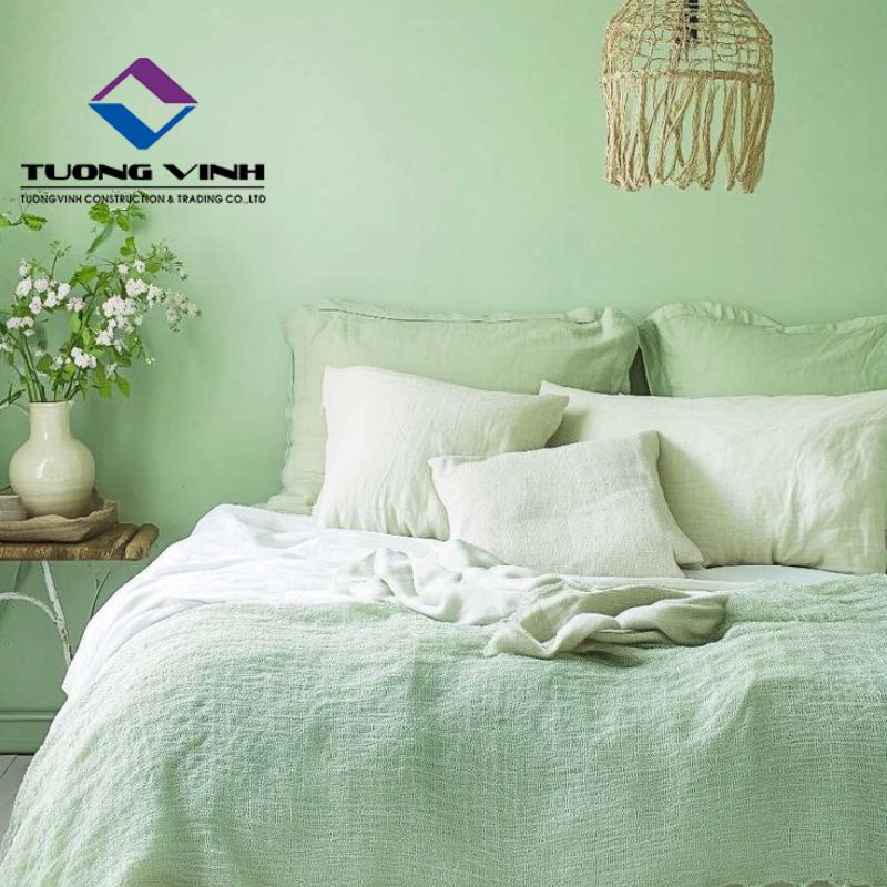 Giấy Dán Tường Màu Xanh Pastel