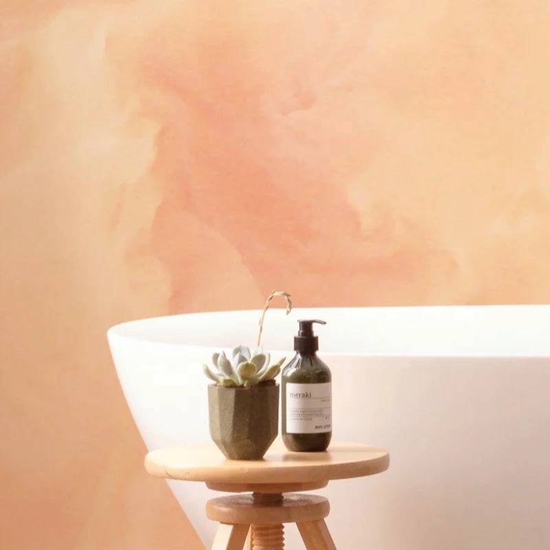 Giấy dán tường màu cam đào