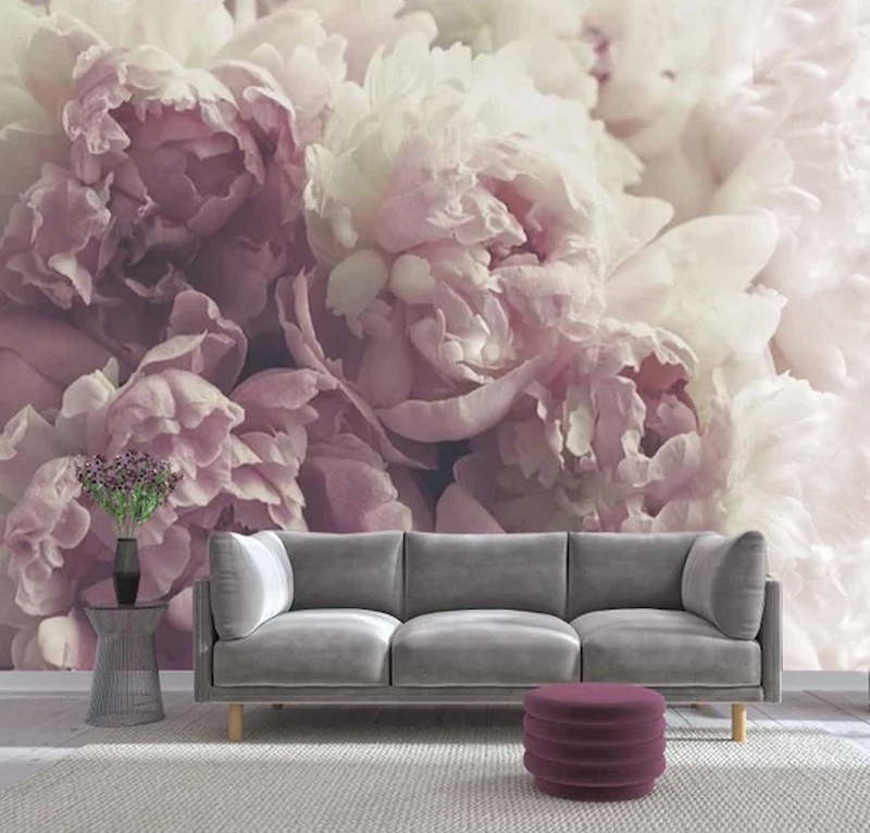 Giấy dán tường màu tím 3D