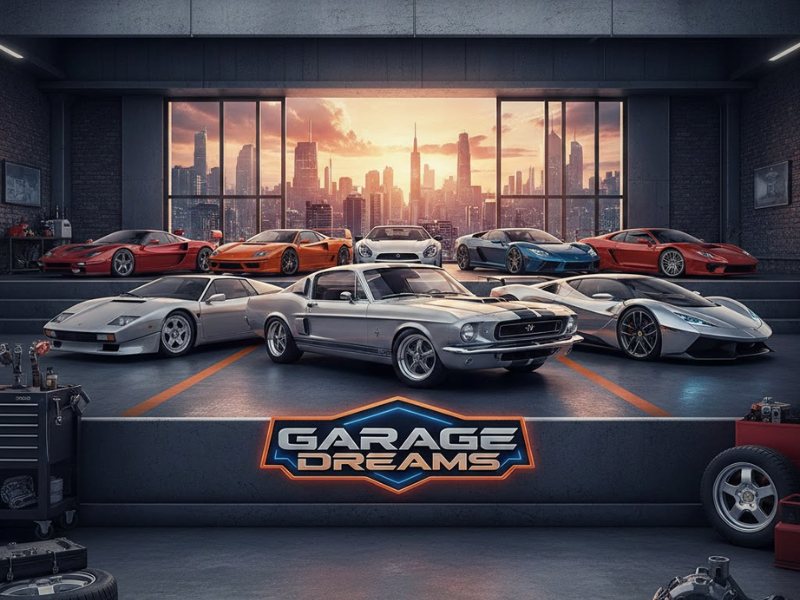 giấy dán tường Gara ô tô