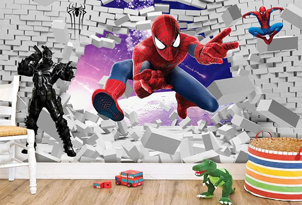 tranh dán tường 3d spiderman