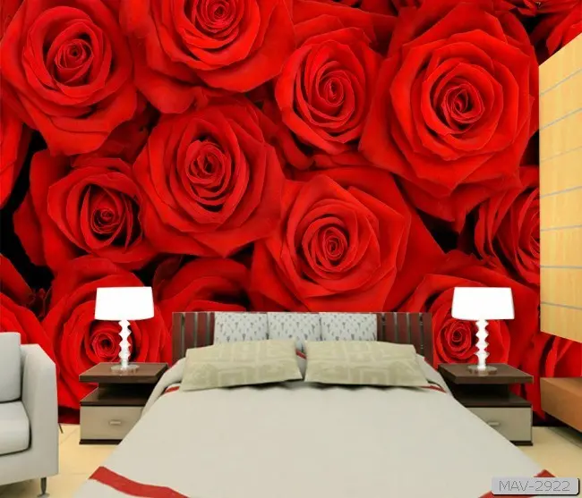 Tranh dán tường phòng ngủ vợ chồng hình bông hoa hồng