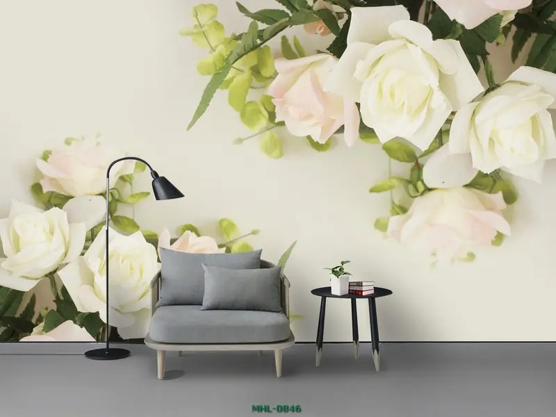 Tranh dán tường phòng ngủ vợ chồng hình bông hoa hồng