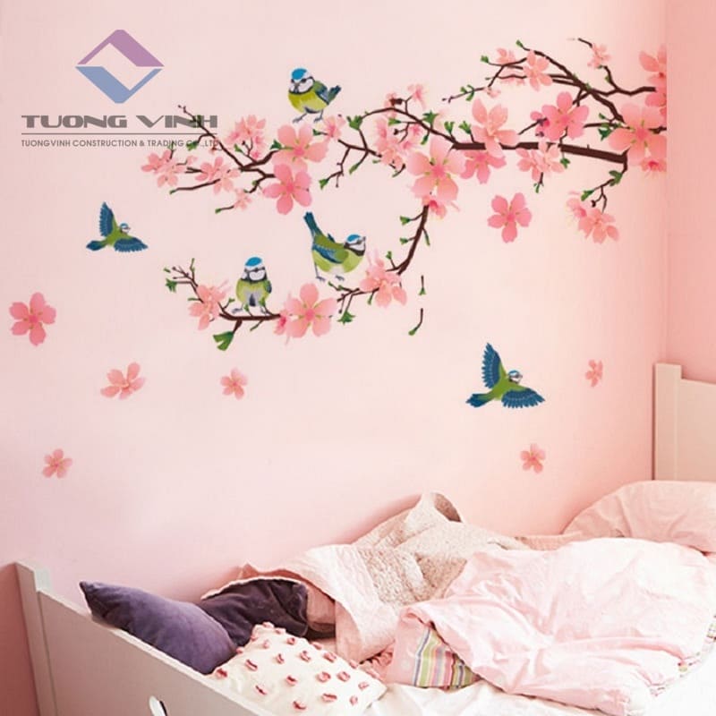 Trang hoàng phòng ngủ với giấy dán tường ngày Tết cao cấp