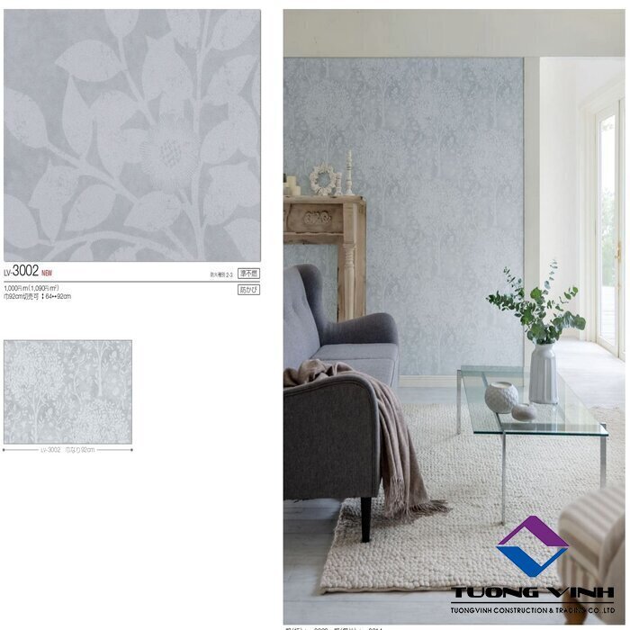 Giấy dán tường phòng khách theo phong cách đơn giản, sang trọng và hiện đại