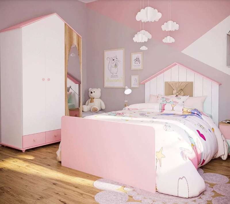thiết kế phòng ngủ 15m2 cho bé gái
