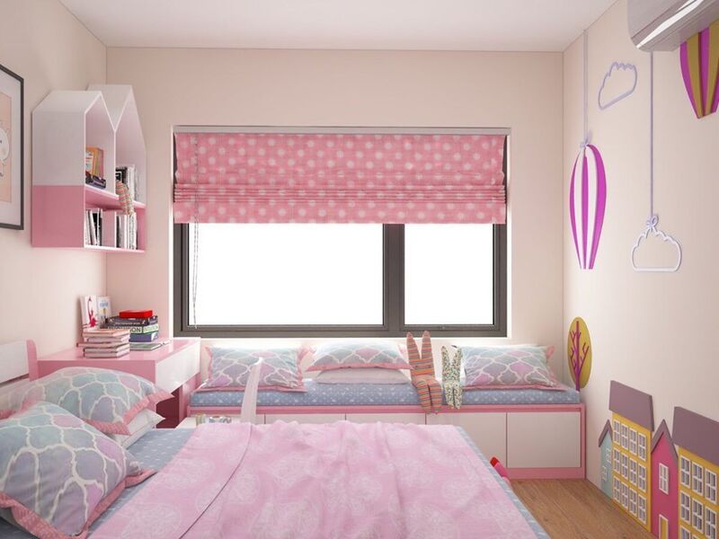 thiết kế phòng ngủ cho 2 bé gái