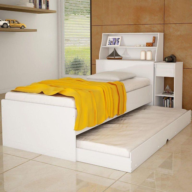 thiết kế phòng ngủ nhỏ 2 giường kéo đầu tủ